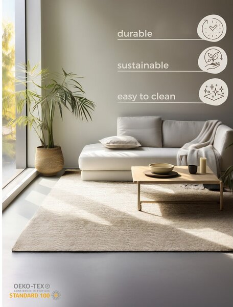 Krémový jutový koberec 190x280 cm Bouclé – Hanse Home