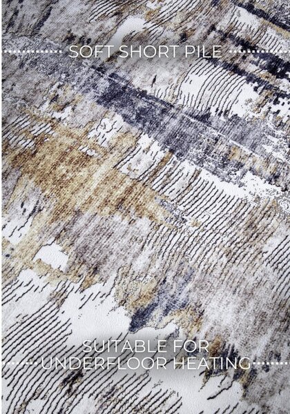 Světle šedý koberec 160x230 cm Malard Anthracite Gold – Elle Decoration