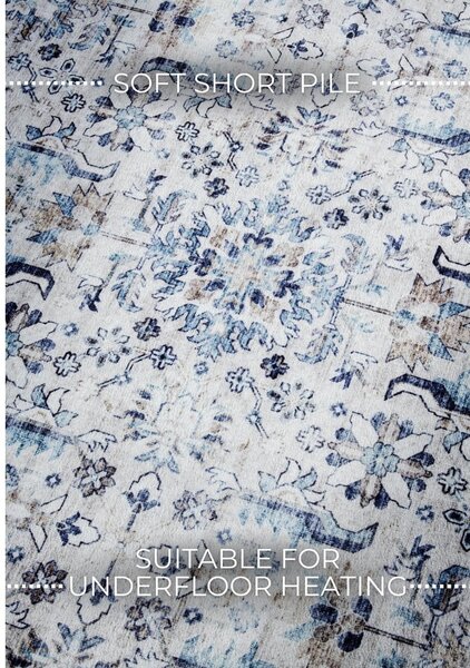Světle modrý koberec 160x230 cm Saveh Cream Blue – Elle Decoration