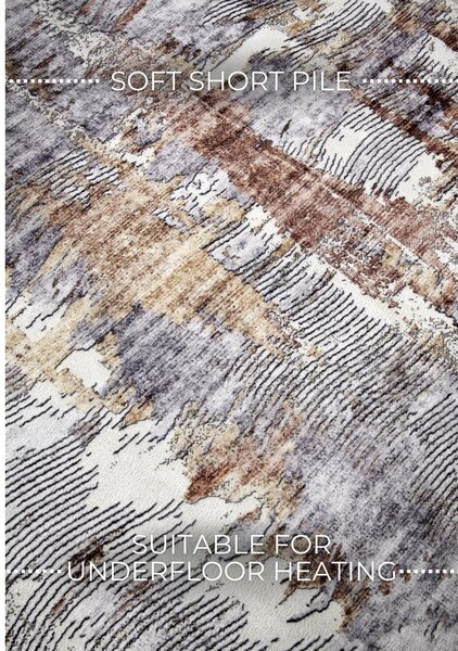 Šedý koberec 200x290 cm Malard Copper Gold – Elle Decoration