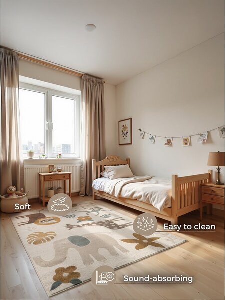 Krémový dětský koberec 120x170 cm Animal Safari – Hanse Home