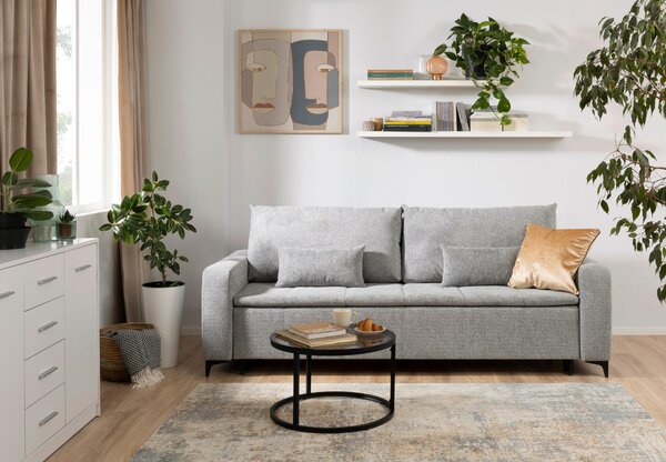 POHOVKA, dřevo, kov, textil, šedá Carryhome - Pohovky