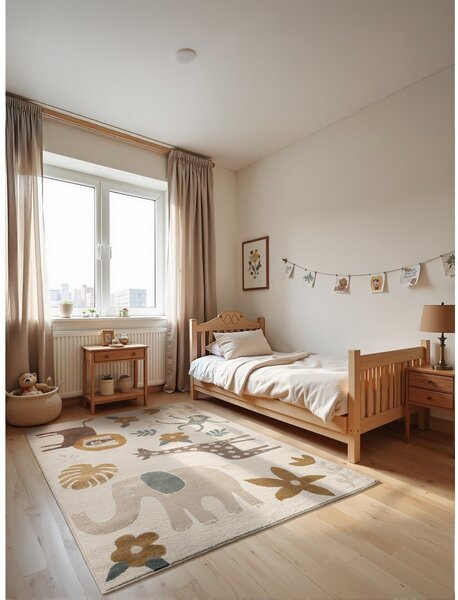 Krémový dětský koberec 120x170 cm Animal Safari – Hanse Home