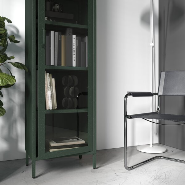 Vitrína LUIGI, 500 x 1800 x 350 mm, Modern: láhvová zelená
