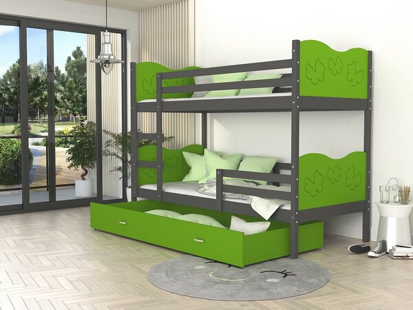 Poschoďová postel Bětka - motýlci Velikost spací plochy: 160x80, Barva dílů: bílá, Barva konstrukce: bílá