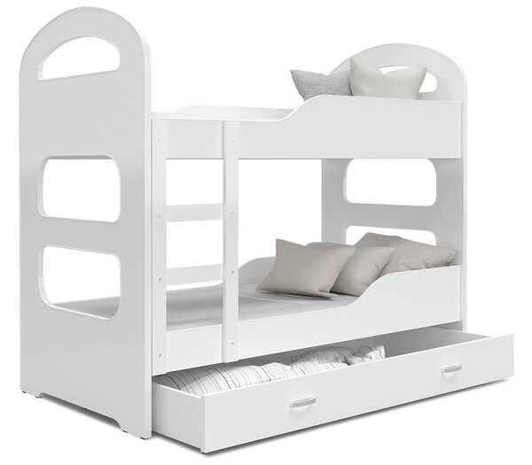 AJK Poschoďová postel Dan - bílá Velikost spací plochy: 160x80, Barva: bílá