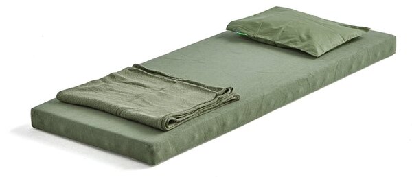 AJ Produkty Set ENKEL: matrace z polyesterových vláken a lůžkoviny, zelená
