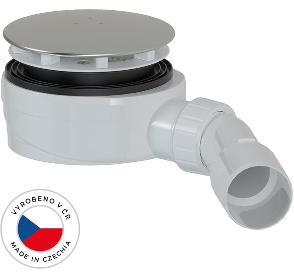 Sifon sprchové vaničky - Ultra Slim - gravitační klapka - 90mm - DN40/50 - krytka nerez