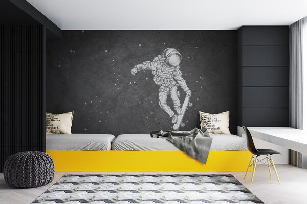 Fototapety Astronaut na skateboardu ve vesmíru, Fototapety dětské, u96123 : uwalls.cz