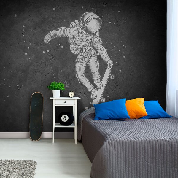 Fototapety Astronaut na skateboardu ve vesmíru, Fototapety dětské, u96123 : uwalls.cz