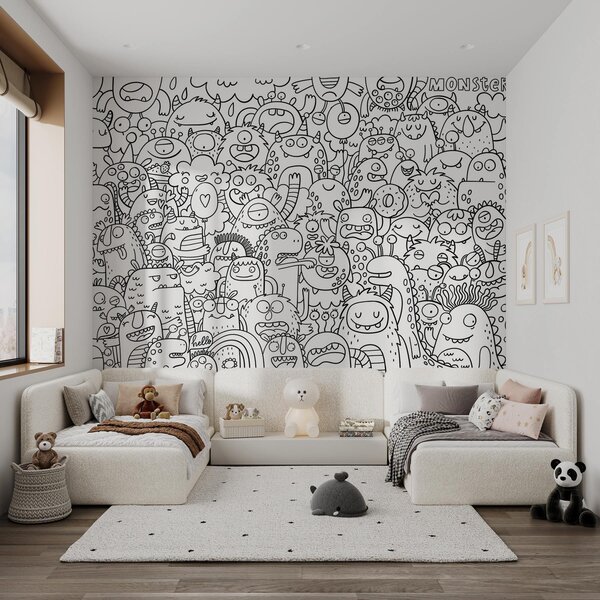 Fototapety Zbarvení tapety Dětské legrační příšery, Fototapety dětské, u96393 : uwalls.cz