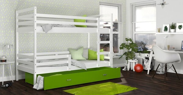 Poschoďová postel Jacek MDF - bílá + jiné varianty Velikost spací plochy: 160x80, Barva: bílá, Matrace: ne
