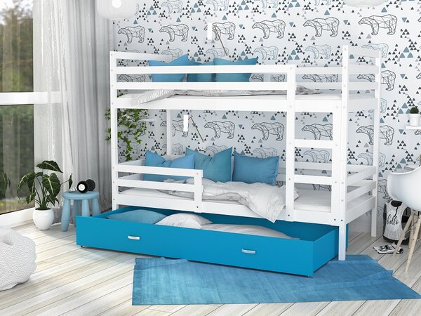 Poschoďová postel Jacek MDF - bílá + jiné varianty Velikost spací plochy: 160x80, Barva: bílá, Matrace: ne
