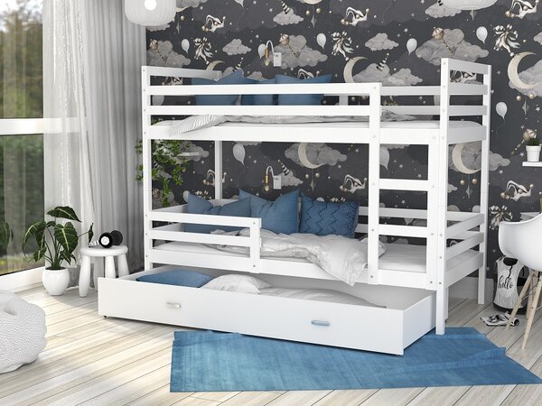Poschoďová postel Jacek MDF - bílá + jiné varianty Velikost spací plochy: 160x80, Barva: bílá, Matrace: ne