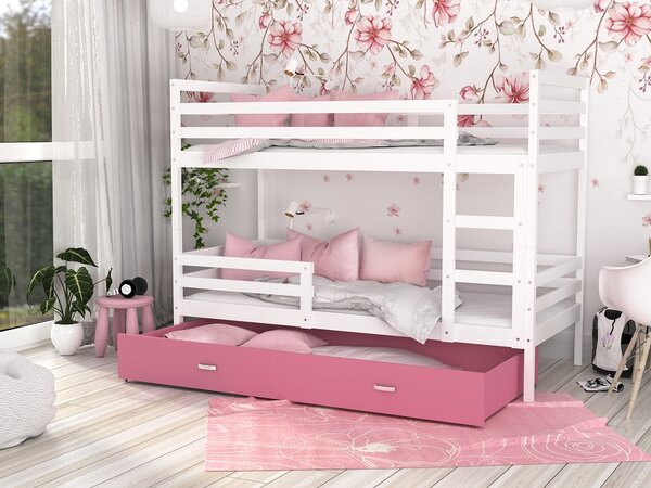 Poschoďová postel Jacek MDF - bílá + jiné varianty Velikost spací plochy: 160x80, Barva: bílá, Matrace: ne