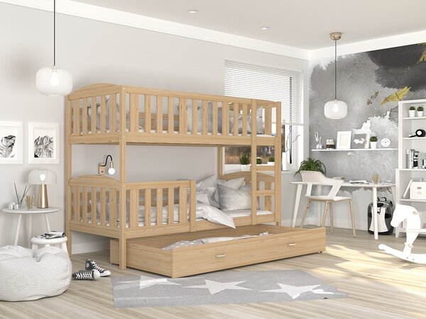 Poschoďová postel Kubus - přírodní Velikost spací plochy: 160x80, Matrace: ne