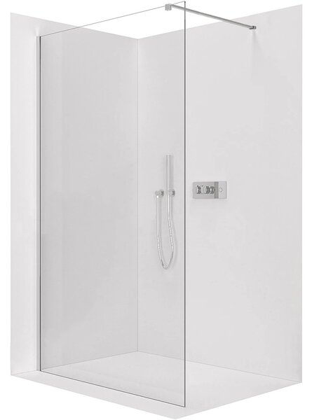 Sprchová zástěna Walk-in Onyx Cube L/P - 8 mm - hranatá vzpěra - chrom, transparentní sklo - 30x200 cm