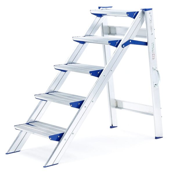 AJ Produkty Skládací hliníkové schůdky MOUNT, 5 příček, výška 1150 mm
