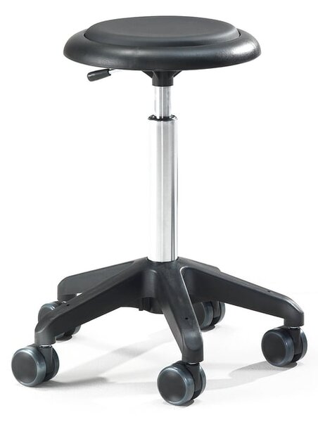 AJ Produkty Pracovní stolička DIEGO, výška 540-730 mm, umělá kůže, černá