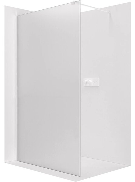 Sprchová zástěna Walk-in Onyx Cube L/P - 8 mm - hranatá vzpěra - bílá matná, mléčné sklo - 30x200 cm