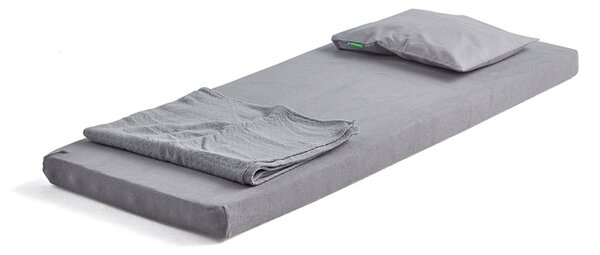 AJ Produkty Set ENKEL: matrace z polyesterových vláken a lůžkoviny, šedá