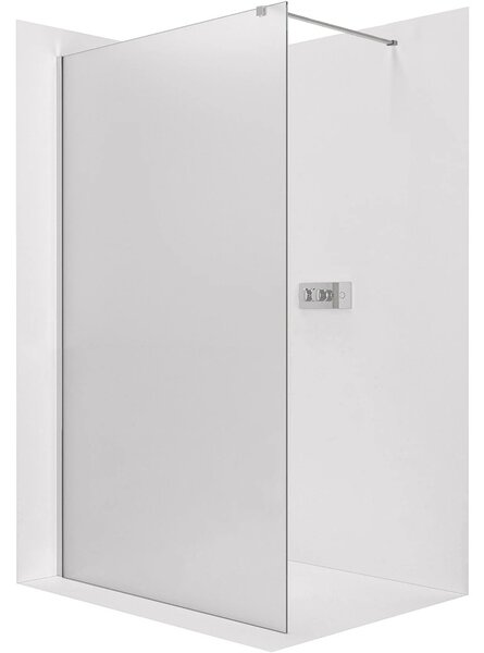 Sprchová zástěna Walk-in Onyx Cube L/P - 8 mm - hranatá vzpěra - chrom, mléčné sklo - 30x200 cm