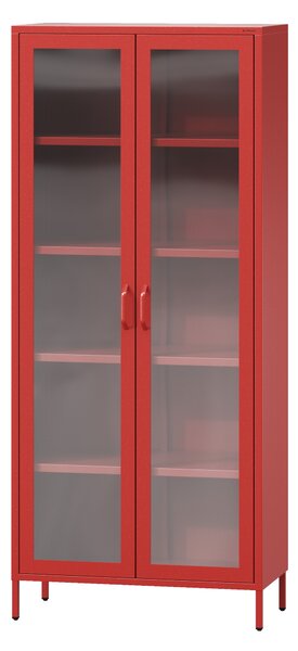 Vitrína ANGELO, 800 x 1850 x 450 mm, Modern: červená