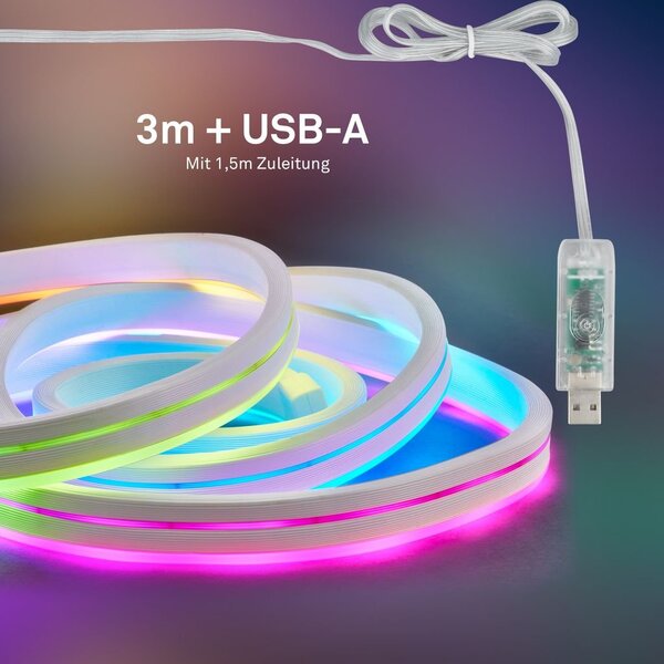 BRI 2368036 RGBIC USB NEON LED pásek Flexible 3m 8W dálk.ovládání + USB - BRILONER