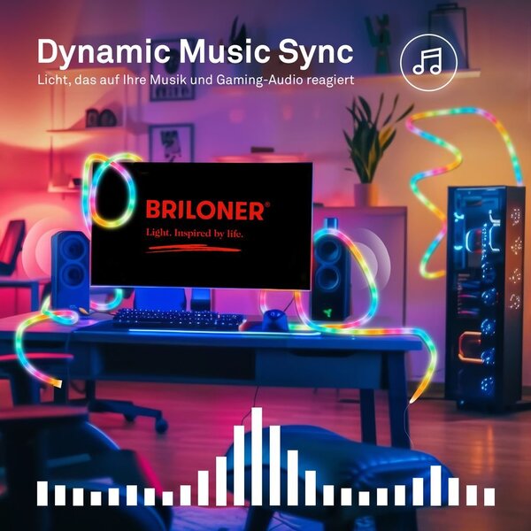 BRI 2368036 RGBIC USB NEON LED pásek Flexible 3m 8W dálk.ovládání + USB - BRILONER