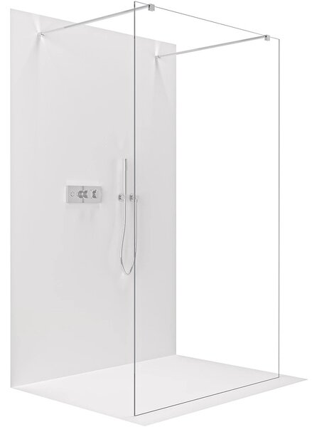Sprchová zástěna Walk-in Onyx Duo L/P - 8 mm - hranatá vzpěra - chrom, transparentní sklo - 50x200 cm