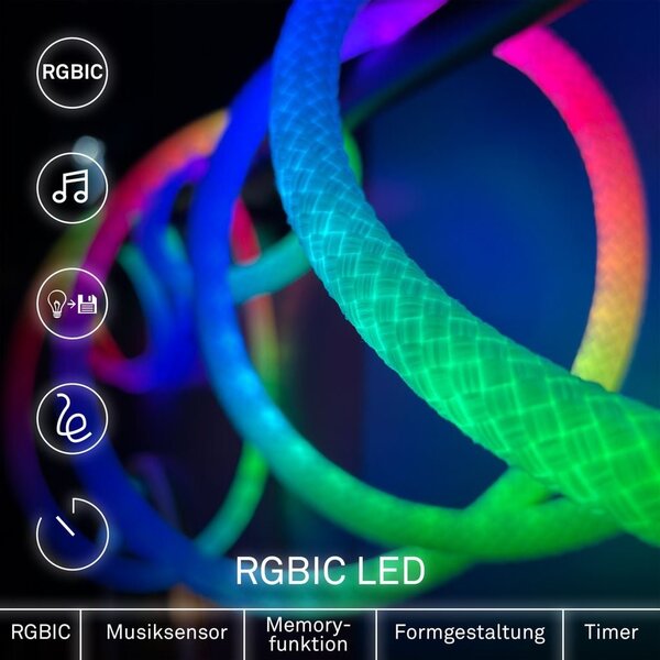 BRI 2369056 LED pásek RGBIC USB hadice 8W 5m bílá - BRILONER