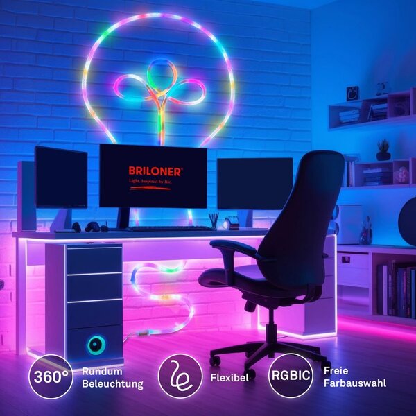 BRI 2369056 LED pásek RGBIC USB hadice 8W 5m bílá - BRILONER