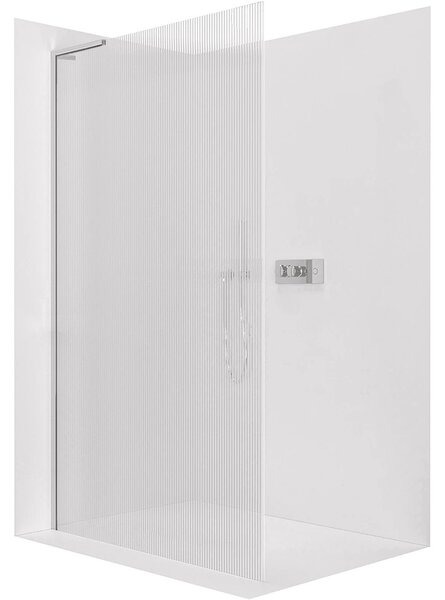 Sprchová zástěna Walk-in Onyx L-levá vzpěra - 8 mm - chrom, rýhované sklo - 50x200 cm
