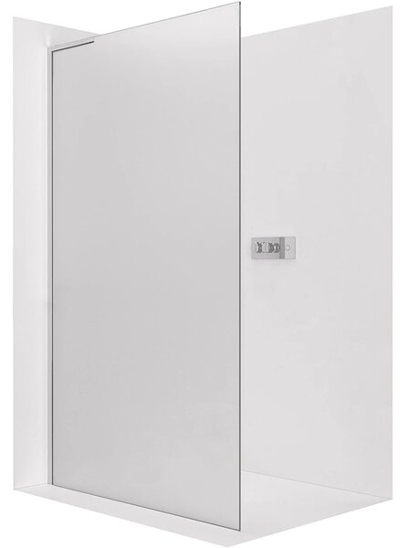 Sprchová zástěna Walk-in Onyx L-levá vzpěra - 8 mm - chrom, mléčné sklo - 30x200 cm