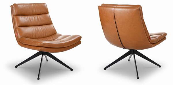 DESIGNOVÉ KŘESLO, kov, kůže, koňaková Dieter Knoll - Křesla klasická