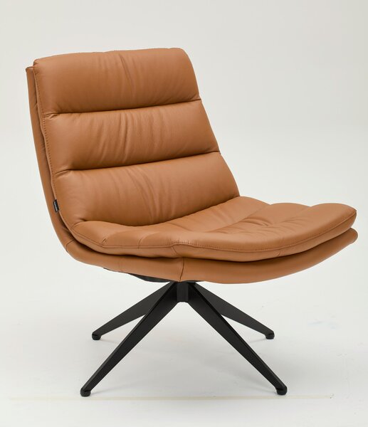 DESIGNOVÉ KŘESLO, kov, kůže, koňaková Dieter Knoll - Křesla klasická