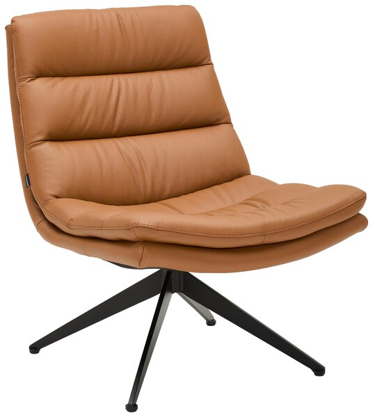 DESIGNOVÉ KŘESLO, kov, kůže, koňaková Dieter Knoll - Křesla klasická