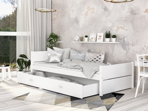 AJK Postel Tymon se šuplíkem 200x90 cm - bílá