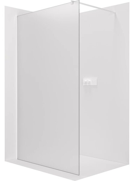 Sprchová zástěna Walk-in Onyx Round L/P - 8 mm - kulatá vzpěra - bílá matná, mléčné sklo - 60x200 cm