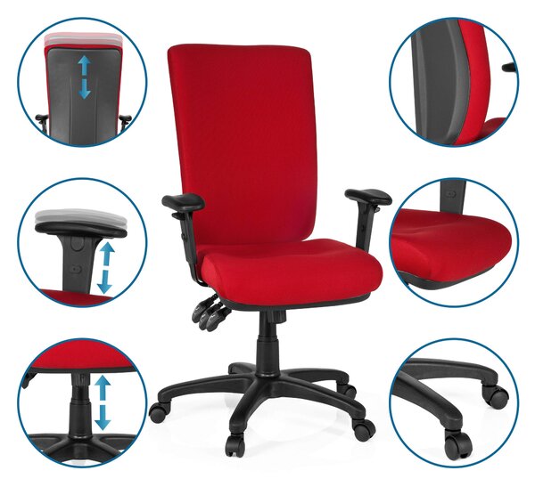 OTOČNÁ ŽIDLE, plochá tkanina, červená MID.YOU - Online Only kancelářské židle, Online Only