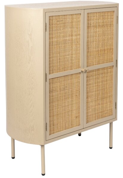 -25 % Dny MOMENTI– White Label Béžová dřevěná komoda s ratanovou výplní WLL AMAYA 80 x 38 cm
