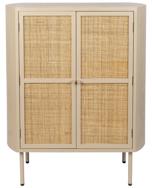-25 % Dny MOMENTI– White Label Béžová dřevěná komoda s ratanovou výplní WLL AMAYA 80 x 38 cm