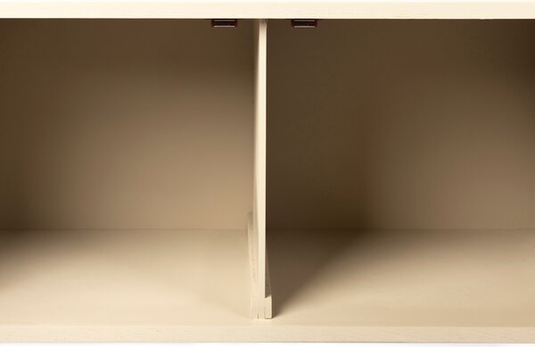 White Label Béžový dřevěný TV stolek s ratanovou výplní WLL AMAYA 150 x 38 cm