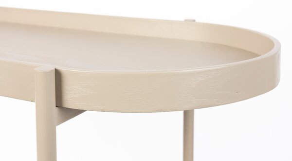 White Label Béžový dřevěný toaletní stolek s ratanovou výplní WLL AMAYA 85 x 39 cm