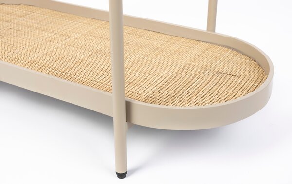 White Label Béžový dřevěný toaletní stolek s ratanovou výplní WLL AMAYA 85 x 39 cm
