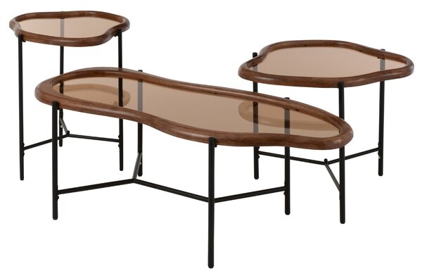 J-line Hnědý konferenční stolek Mell 118 x 48 cm