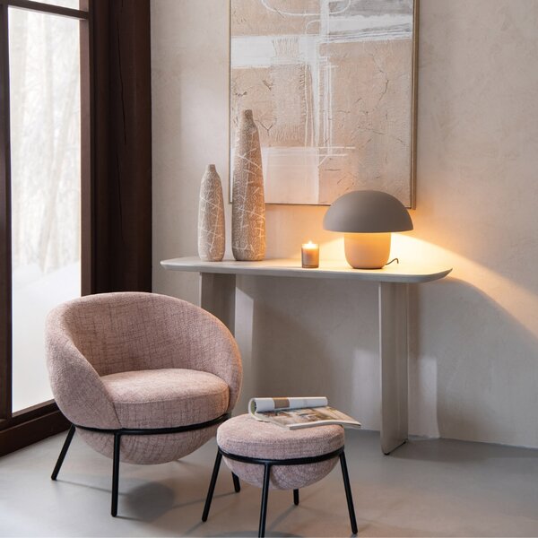 J-line Tmavě béžová kovová stolní lampa Cordelius 35 cm