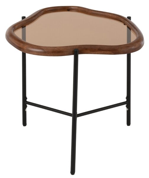 -25 % Dny MOMENTI– J-line Hnědý odkládací stolek Mell 64 x 45 cm