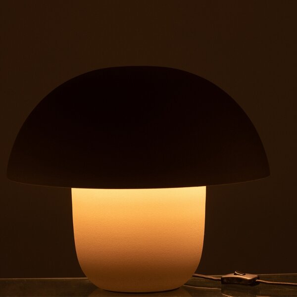 J-line Tmavě béžová kovová stolní lampa Cordelius 35 cm