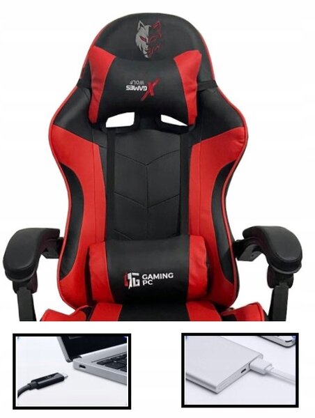 JAKS Herní židle černo červená eko kůže FG02